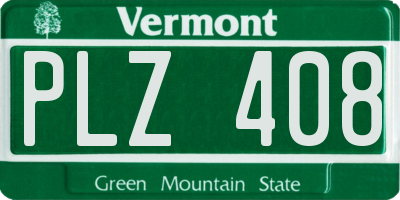 VT license plate PLZ408
