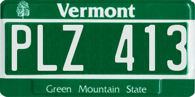 VT license plate PLZ413