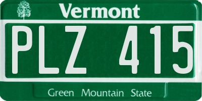 VT license plate PLZ415