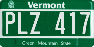 VT license plate PLZ417