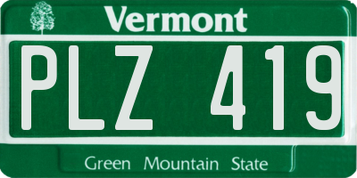 VT license plate PLZ419