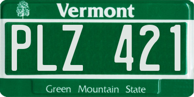 VT license plate PLZ421