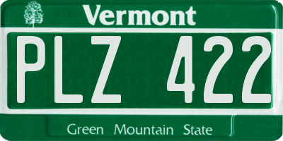 VT license plate PLZ422