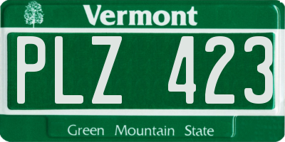 VT license plate PLZ423