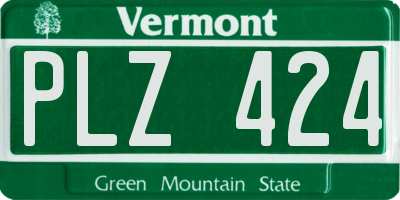 VT license plate PLZ424