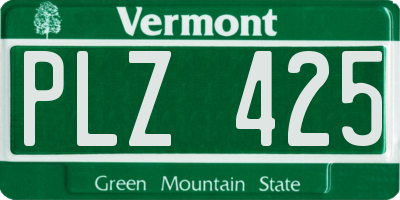VT license plate PLZ425