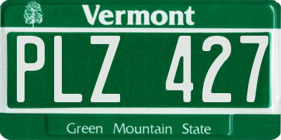 VT license plate PLZ427