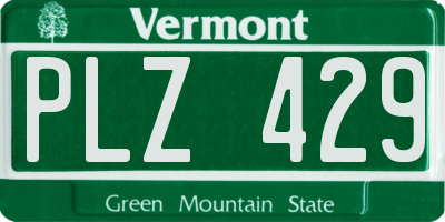 VT license plate PLZ429