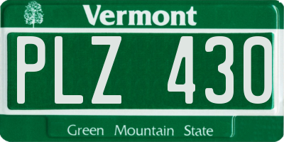 VT license plate PLZ430