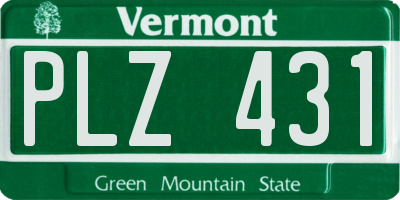 VT license plate PLZ431