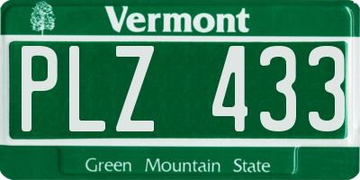 VT license plate PLZ433