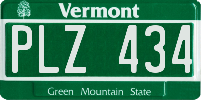 VT license plate PLZ434