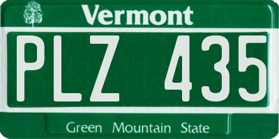 VT license plate PLZ435