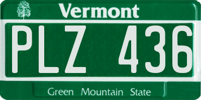 VT license plate PLZ436