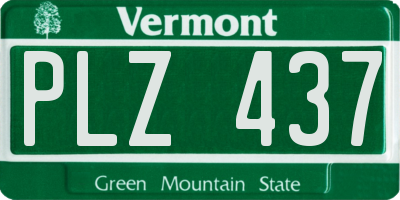 VT license plate PLZ437
