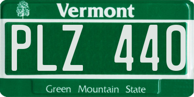 VT license plate PLZ440
