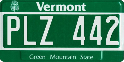 VT license plate PLZ442