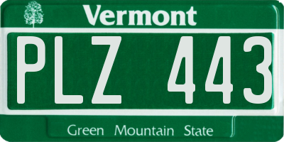 VT license plate PLZ443