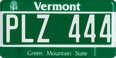 VT license plate PLZ444