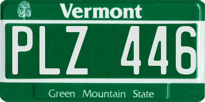 VT license plate PLZ446