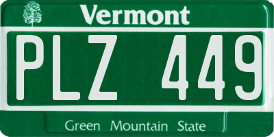 VT license plate PLZ449