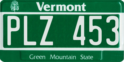 VT license plate PLZ453