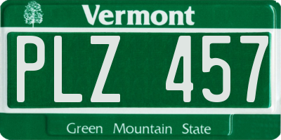 VT license plate PLZ457