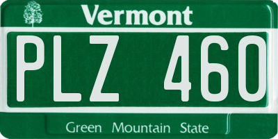 VT license plate PLZ460