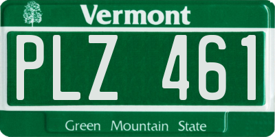 VT license plate PLZ461
