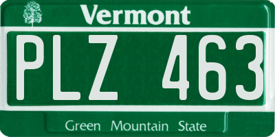 VT license plate PLZ463