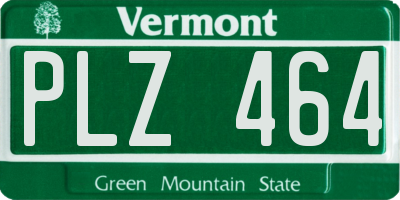 VT license plate PLZ464
