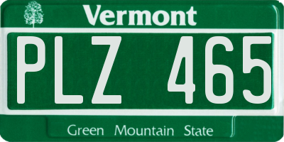 VT license plate PLZ465