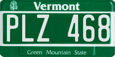 VT license plate PLZ468