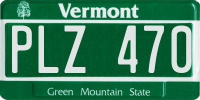 VT license plate PLZ470