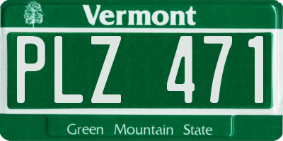VT license plate PLZ471