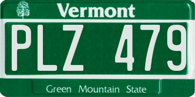 VT license plate PLZ479