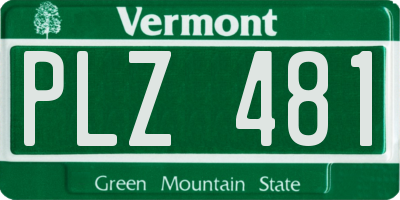 VT license plate PLZ481