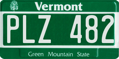 VT license plate PLZ482