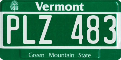 VT license plate PLZ483