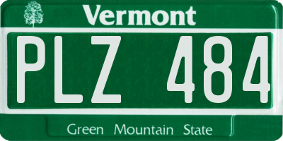 VT license plate PLZ484