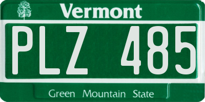 VT license plate PLZ485