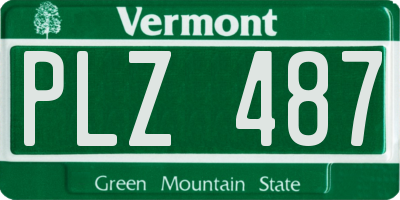 VT license plate PLZ487