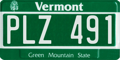 VT license plate PLZ491