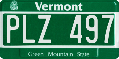 VT license plate PLZ497