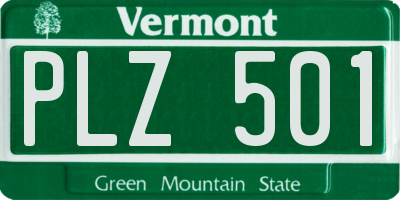 VT license plate PLZ501