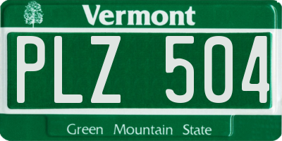 VT license plate PLZ504