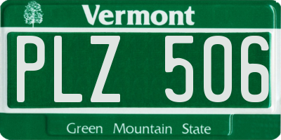 VT license plate PLZ506
