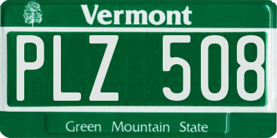 VT license plate PLZ508