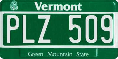VT license plate PLZ509