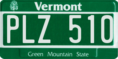 VT license plate PLZ510